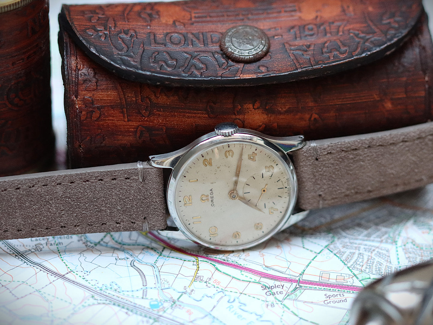 The Velasca Collection Suede Stitched Watch Strap