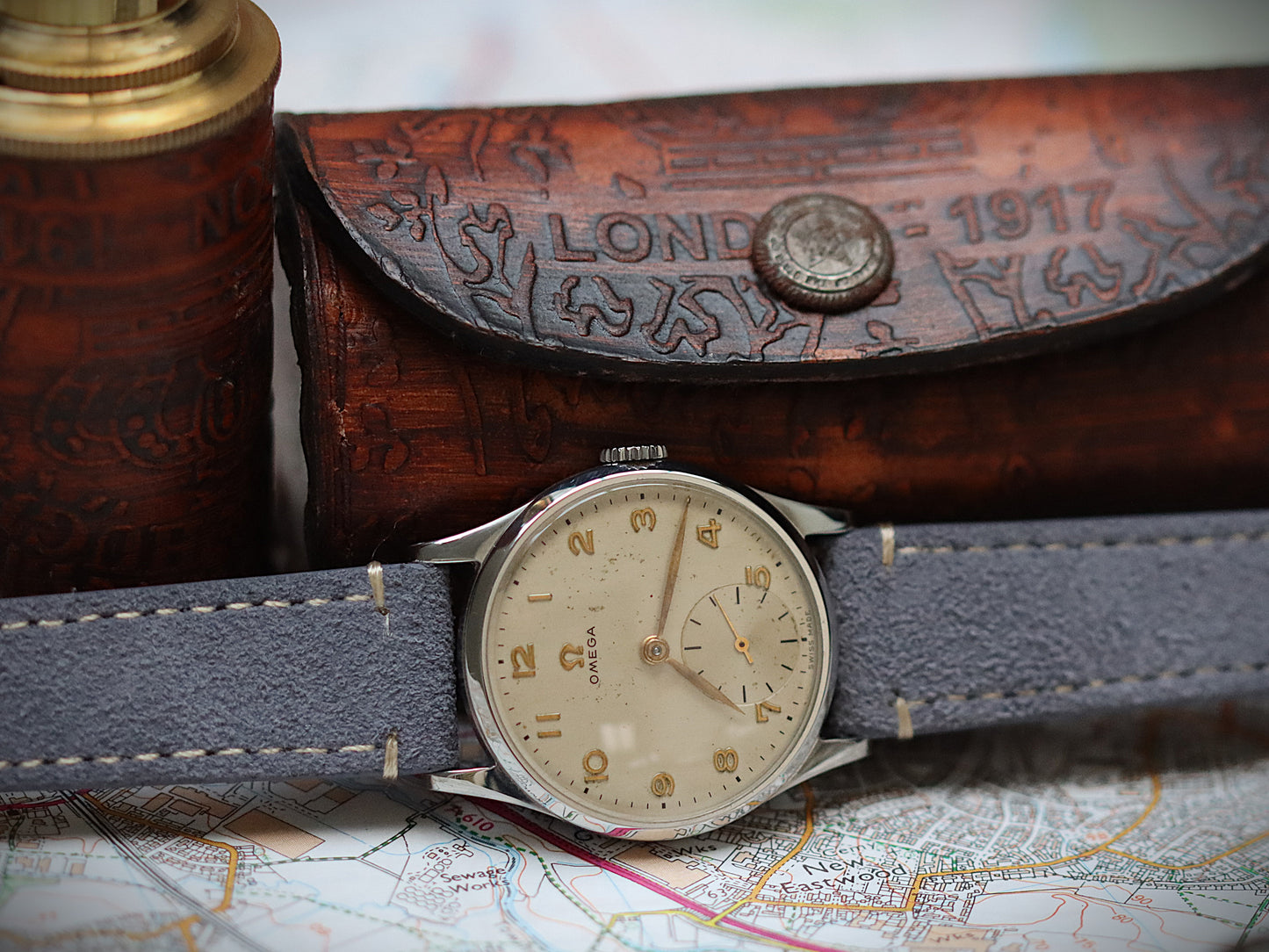 The Velasca Collection Suede Stitched Watch Strap