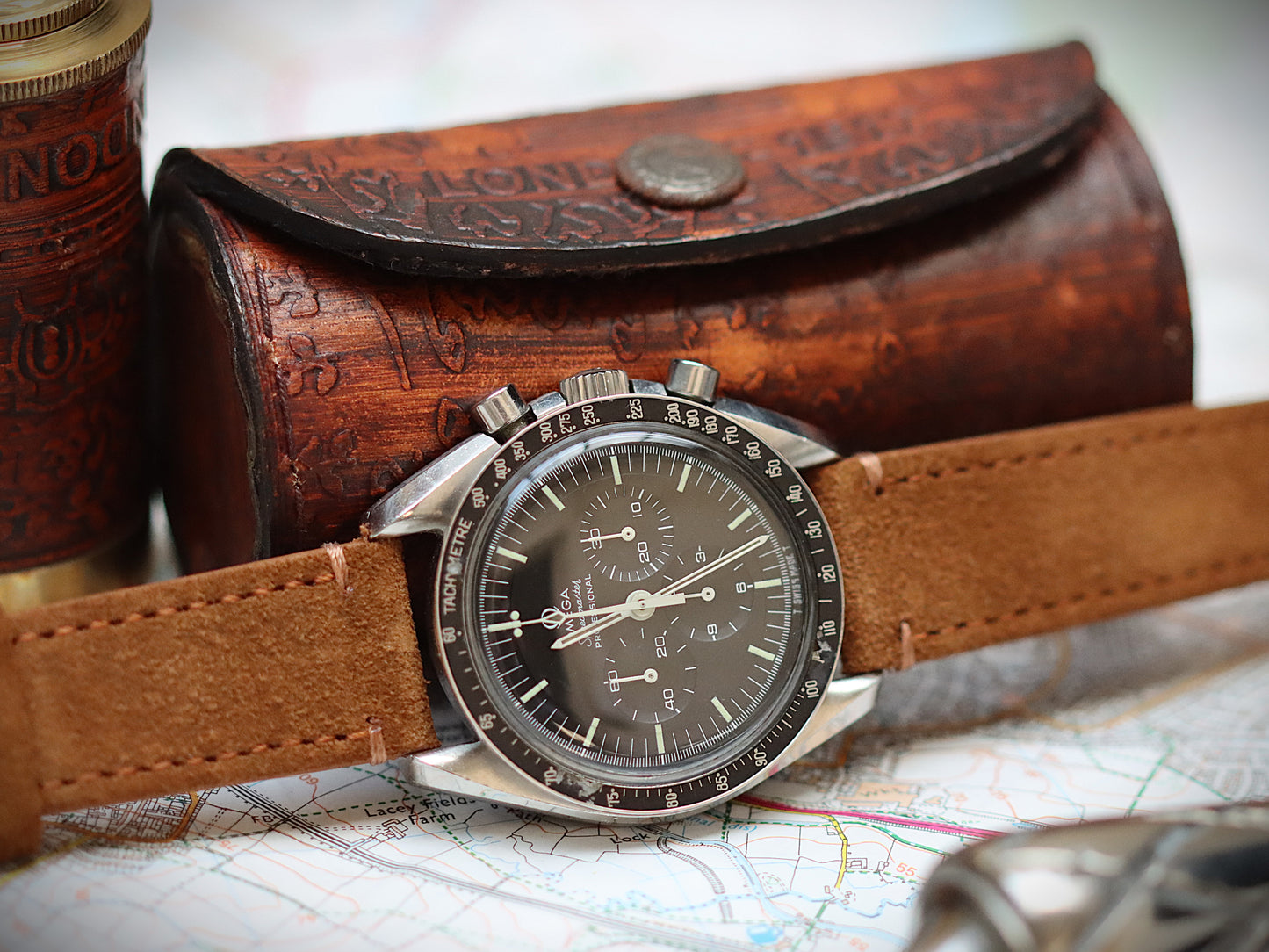 The Velasca Collection Suede Stitched Watch Strap