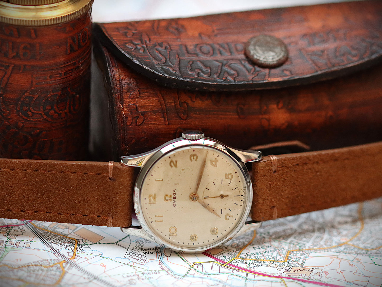 The Velasca Collection Suede Stitched Watch Strap